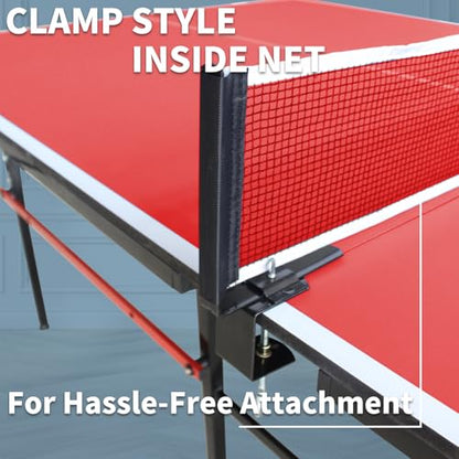 4.5FT/8FT/9FT Mid-Size Table Tennis Table (Red, 8FT)
