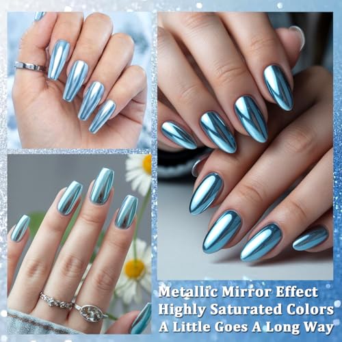 4 Colors Chrome Nail Powder Set