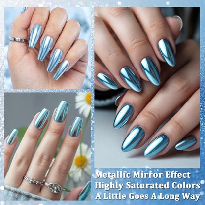 4 Colors Chrome Nail Powder Set