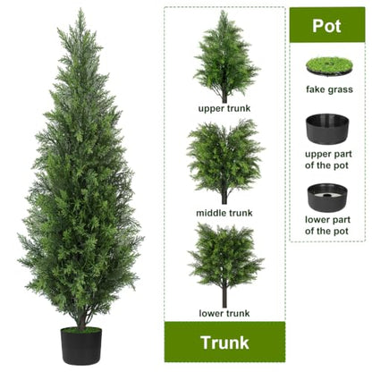 2Pack 4FT Artificial Cedar Tree (2 Count)