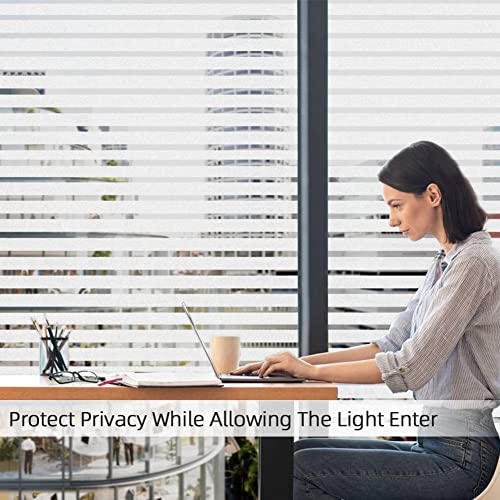 Window Privacy Film Frosted Stripe Window Film