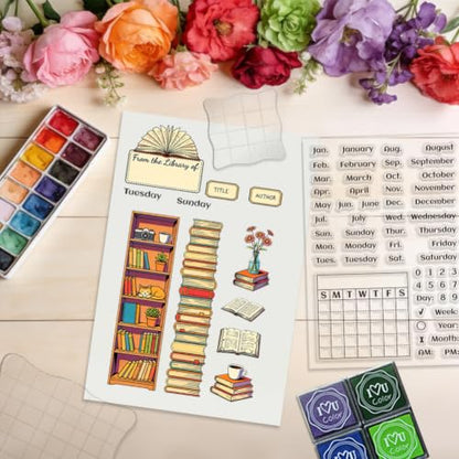 6Pcs Diary Journal Clear Stamps for Card Making