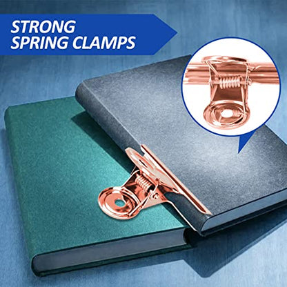 20 Pack Large Metal Hinge Rose Gold Clips 51mm (20 Count)