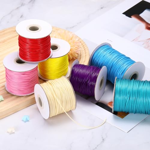 Waxed Cord 1mm Waxed Thread 87 Yard Wax String Leather Cord for Bracelet Making