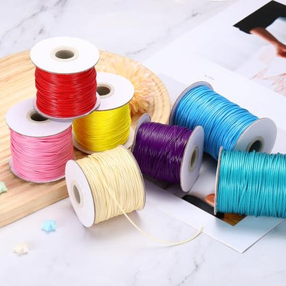 Waxed Cord 1mm Waxed Thread 87 Yard Wax String Leather Cord for Bracelet Making