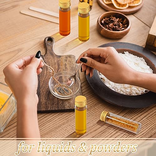 100 Pcs Small Clear Vials Spice Mini Jars with Lids Mini Glass Bottles with Screw Aluminum Metal Caps Tiny Jars Sample Containers for Powder Cream Cosmetic Jewelry Wedding (100 Count)