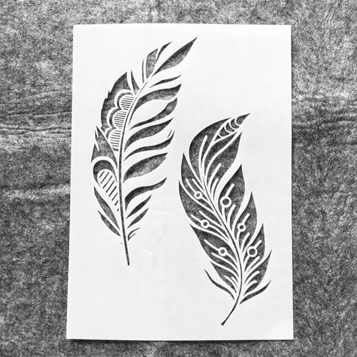 A4 Reusable Two Feathers Stencil for Painting