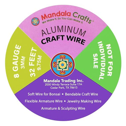 8 GA Purple Brown Red Assorted Anodized Aluminum Craft Wire
