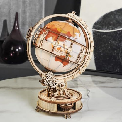3D Wooden Puzzles for Adults Illuminated Globe with Stand 180pcs 3D Puzzles Built (180 Count)