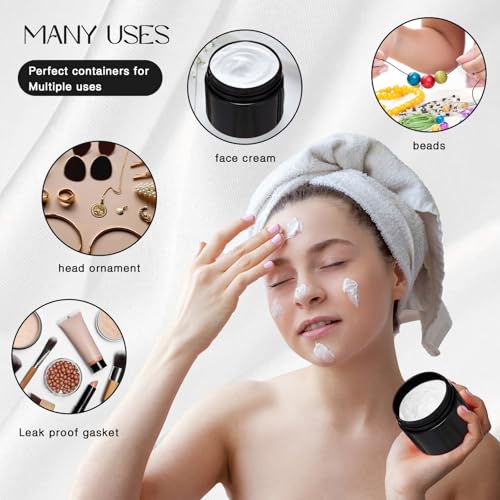 12 Pack 2 oz Plastic Container Jars with Lids Round Clear Travel Cosmetic Container Slime Jar for Toiletries (12 Count)