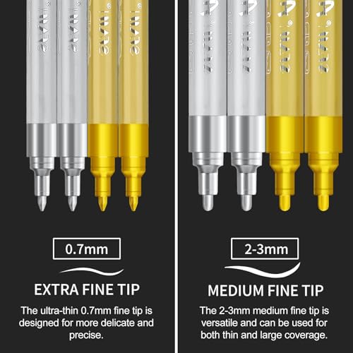 Gold & Silver Acrylic Paint Pens (8 Count)