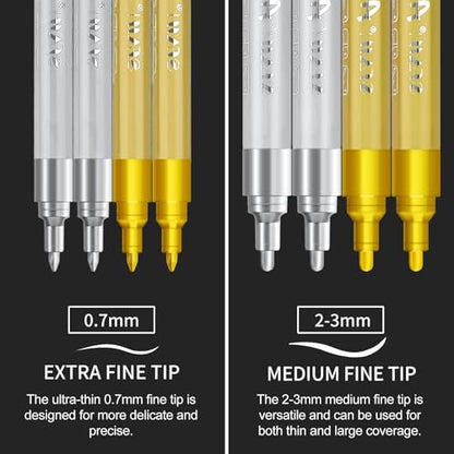 Gold & Silver Acrylic Paint Pens (8 Count)
