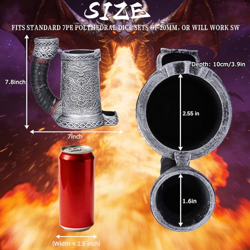 Dice Tower Mug DND Dice Roller Tower with 7 PCS Dice Set