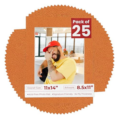 Pack of 25 Acid Free 11x14 Mats Bevel Cut for 8.5x11 Photos (25 Count)