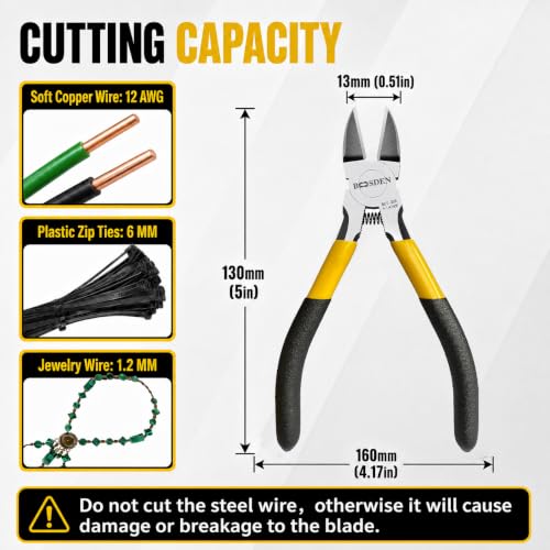 Wire Cutter 5 inch Cutting Pliers Diagonal Cutter Snipper