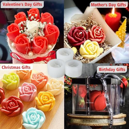 3 PCS 3D Rose Silicone Molds
