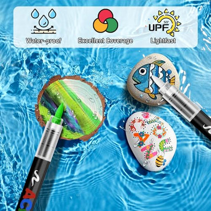 Acrylic Paint Markers Brush Tip (12 Count)