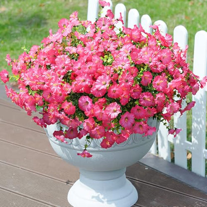 Artificial Flowers Fake Plants for Outdoors Decoration (12 Count)