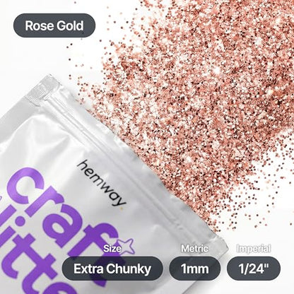 Craft Glitter Rose Gold 100g Extra Chunky Glitter (3.5 Ounce)