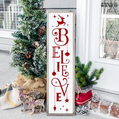Large Christmas Stencils 35.4" Porch Sign Stencils Holiday Stencil (12 Count)