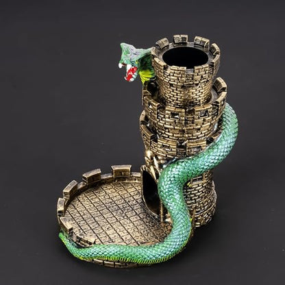 Castle DND Dice Tower Ancient Gold D&D Dice Rolling Tower for RPG (13.7 Ounce)