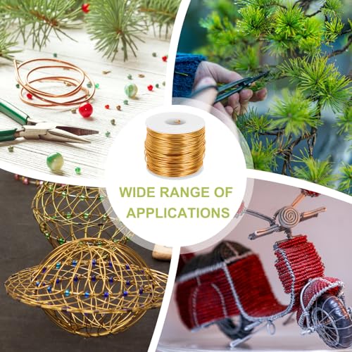 15 Gauge Anodized Aluminum Craft Wire Bendable Bonsai Training Wire 223 Feet 1.5mm for Sculpting Crafts Wreath Floral Beading Jewelry Making