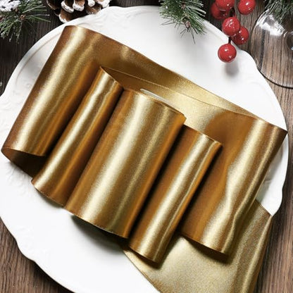 Pale Gold Satin Ribbon 4 Inch x 10 Yards Double Faced