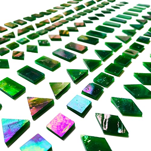 Iridescent Green Mosaic Tiles for Crafts (9 Ounce)