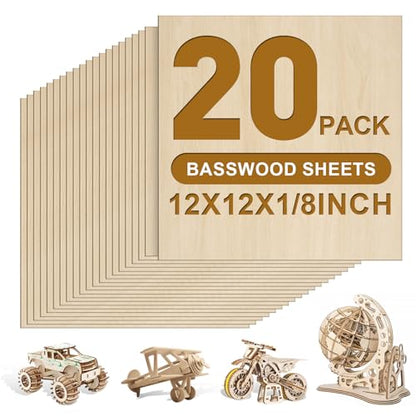 20 Pack Basswood Sheets 1 (20 Count)
