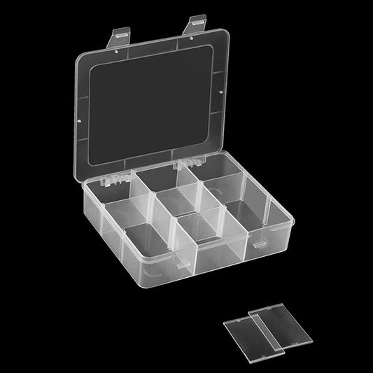 9 Grids Plastic Storage Compartment Organizer Container with Adjustable Dividers for Crafts, Earrings, Screws, Nail, Pins and More (1)