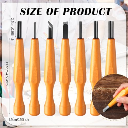 7 Pcs Wood Carving Tools Set Linoleum Hand Wood Knife Chisels Flat V