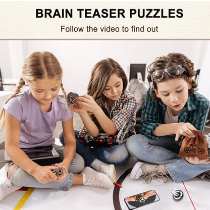 9 PCS Metal Brain Teaser Puzzles Disentanglement Puzzles Lock Puzzle Games Set Gift for Adults Teenagers Kids (72 Count)