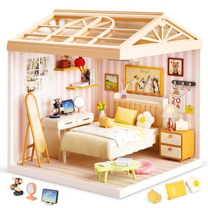 Cozy Bedroom DIY Miniature House Kit for Adults