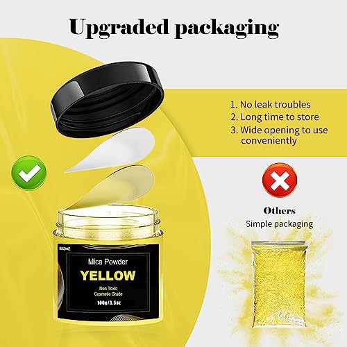 Yellow Mica Powder Pigment (3.5 Ounce)