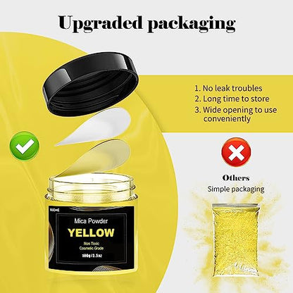 Yellow Mica Powder Pigment (3.5 Ounce)