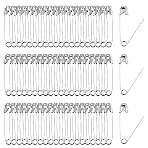 200 PCS 28mm Safety Pins Nickel Plated (200 Count)