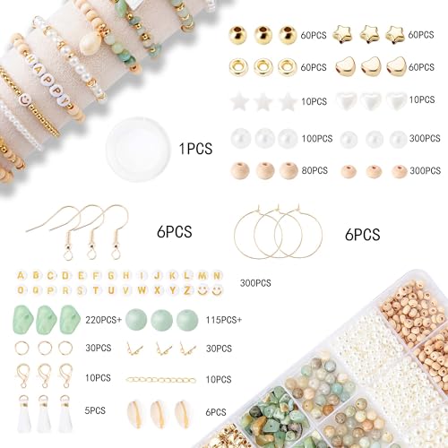 Jewelry Making Supplies Kit Natural Stone Beads for Irregular Natural Stone with for DIY Craft Bracelet Necklace Earrings for Adults