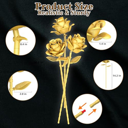 Gold Roses Flower Building Set