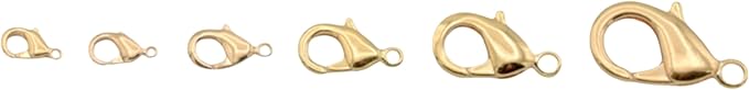 Gold Filled Alternative Findings 18K Lobster Clasps - Multi-Size Pack Secure and Elegant Jewelry Fasteners 6x10mm