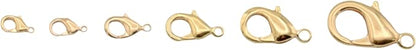 Gold Filled Alternative Findings 18K Lobster Clasps - Multi-Size Pack Secure and Elegant Jewelry Fasteners 6x10mm