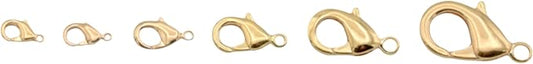 Gold Filled Alternative Findings 18K Lobster Clasps - Multi-Size Pack Secure and Elegant Jewelry Fasteners 6x10mm