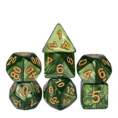 DND Dice Set D&D Polyhedral Dice with Leather Dice Bag (7 Count)