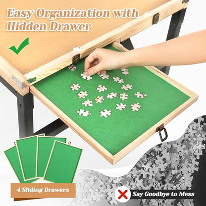 Puzzle Table Adjustable Height & Tilt with Drawers for 1500Pcs