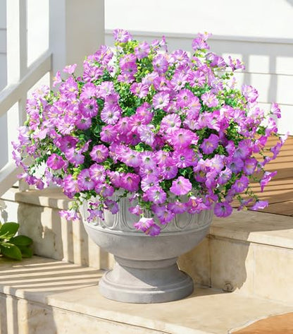 Artificial Flowers Fake Plants for Outdoors Decoration (12 Count)