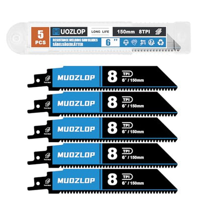 5Pack 6inch 8TPI High Reciprocating Saw Blades