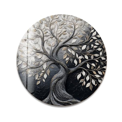 20''(50cm) Diameter Twilight Tree of Life Round Glass Wall Art Tempered Glass Printing Wall Decor Large Wall Art Wall Hangings
