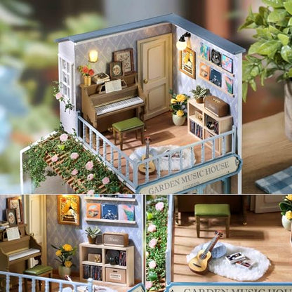DIY Miniature Dollhouse Kit with Furniture Plus Dust Proof & Music Movement