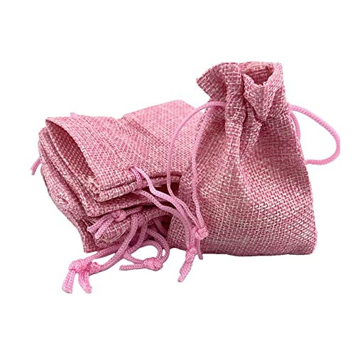 Pack Of 25 Burlap Gift Bags with Drawstring Linen Jewelry Pouches Wedding Hessian Jute Bags for Birthday and Treat Pouches Party Wedding Favors Gift
