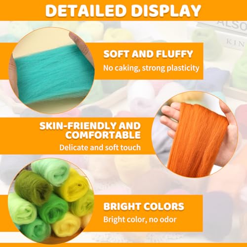 100 Colors Needle Felting Wool (10.5 Ounce)