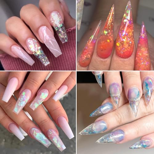Holographic Mermaid Nail Art Glitter Iridescent Flakes (2.5 Ounce)